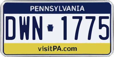 PA license plate DWN1775