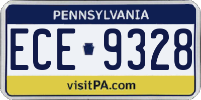 PA license plate ECE9328