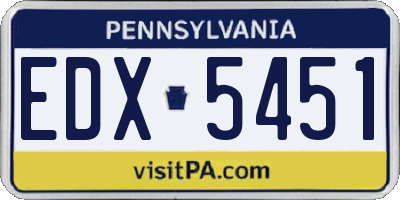 PA license plate EDX5451