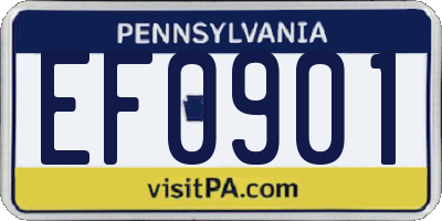 PA license plate EF0901