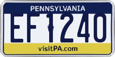 PA license plate EF1240
