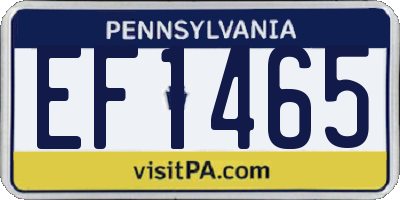PA license plate EF1465