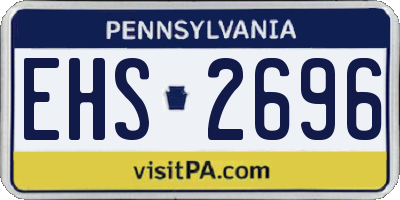 PA license plate EHS2696