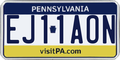PA license plate EJ11AON