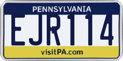 PA license plate EJR114