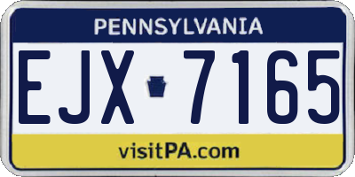 PA license plate EJX7165