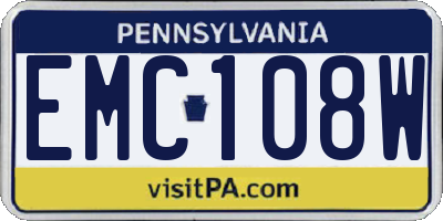 PA license plate EMC108W