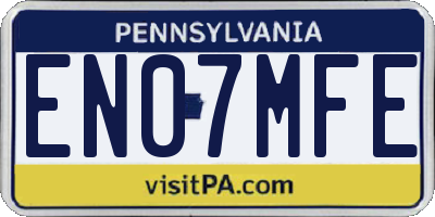 PA license plate EN07MFE
