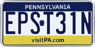 PA license plate EPST31N