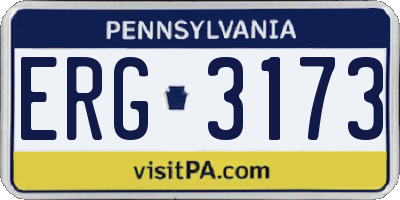 PA license plate ERG3173