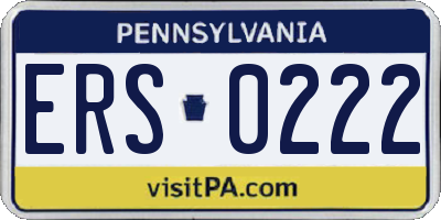 PA license plate ERS0222