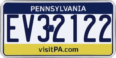 PA license plate EV32122