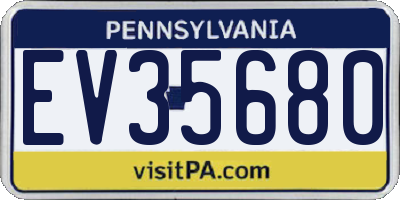 PA license plate EV35680