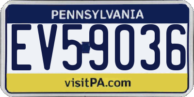PA license plate EV59036
