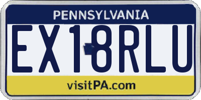 PA license plate EX18RLU