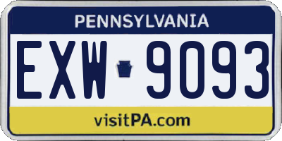 PA license plate EXW9093