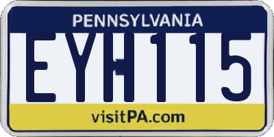 PA license plate EYH115