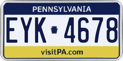 PA license plate EYK4678