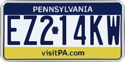 PA license plate EZ214KW