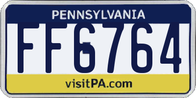 PA license plate FF6764