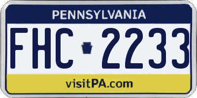 PA license plate FHC2233
