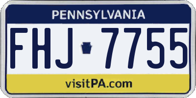 PA license plate FHJ7755