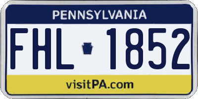 PA license plate FHL1852