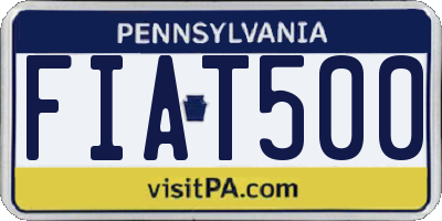 PA license plate FIAT500