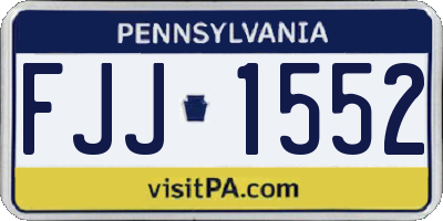 PA license plate FJJ1552