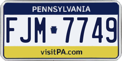 PA license plate FJM7749