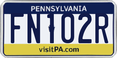 PA license plate FN102R