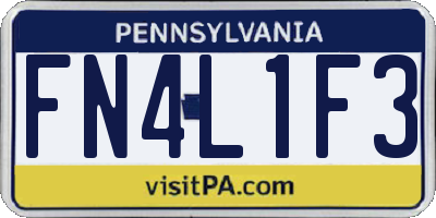 PA license plate FN4L1F3