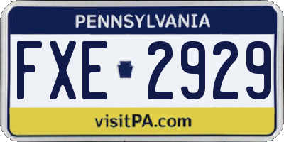 PA license plate FXE2929