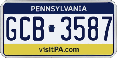 PA license plate GCB3587