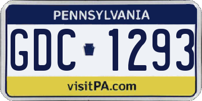 PA license plate GDC1293