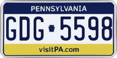 PA license plate GDG5598