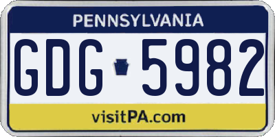 PA license plate GDG5982