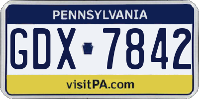 PA license plate GDX7842