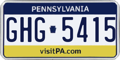 PA license plate GHG5415