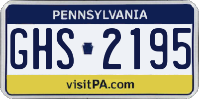 PA license plate GHS2195