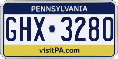 PA license plate GHX3280