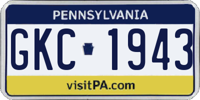 PA license plate GKC1943