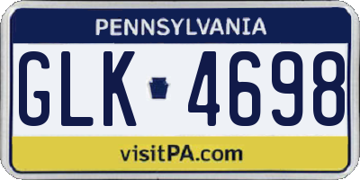 PA license plate GLK4698