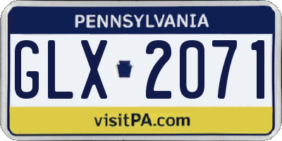 PA license plate GLX2071