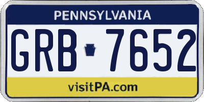 PA license plate GRB7652