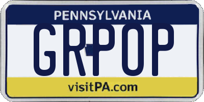 PA license plate GRPOP