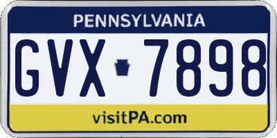 PA license plate GVX7898