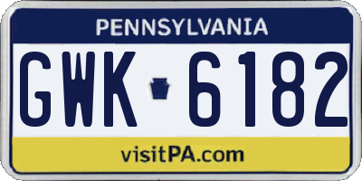 PA license plate GWK6182