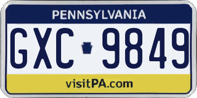 PA license plate GXC9849