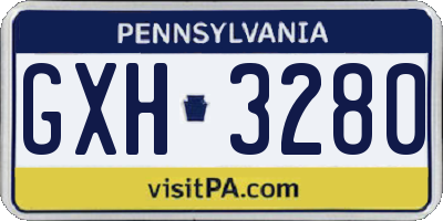 PA license plate GXH3280